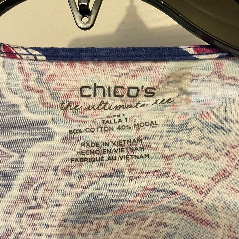 Chico's Blue and Pink Paisley Cardigan - Picture 2 of 4